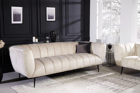 SOFA NOBLESSE 225 CM SZAMPAŃSKI AKSAMIT / 43266 / INVICTA INTERIOR