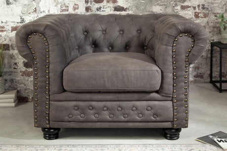 Fotel Chesterfield szary / 40519  / INVICTA INTERIOR