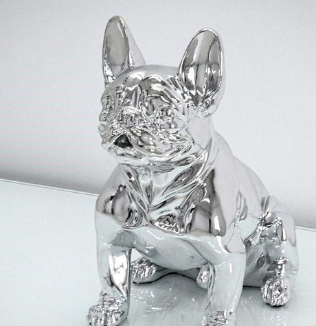 Figura buldog francuski srebrny