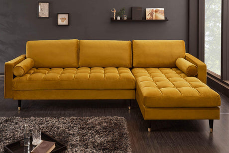 SOFA NAROŻNA COZY ŻÓŁTA AKSAMIT / 40277 / INVICTA INTERIOR