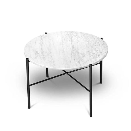 Inger Black White stolik z marmurowym blatem Bianco Carrara 70 cm / MH