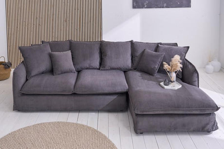 SOFA HEAVEN NAROŻNA SZARA 225 CM / 45445 / INVICTA INTEIOR